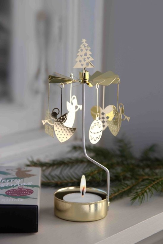 Švédský vánoční kolotoč na svíčku ,,CHRISTMAS GOLD"