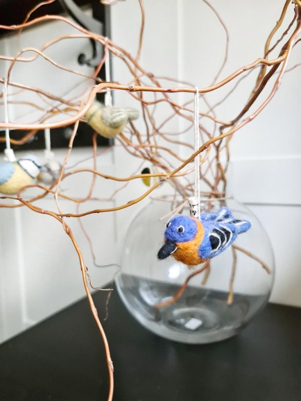 Plstěný ptáček - Salašník modrý