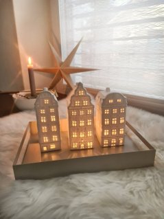 Sada 3 porcelánových domečků