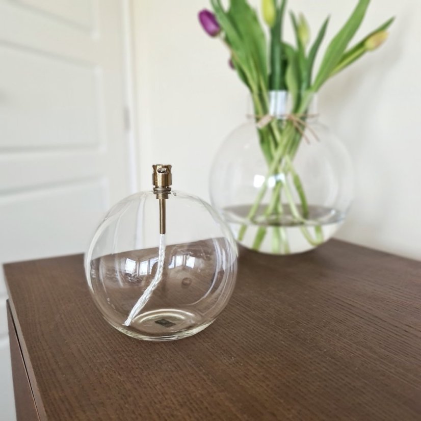 Olejová lampa PeriDesign BALL L, mosazný okraj