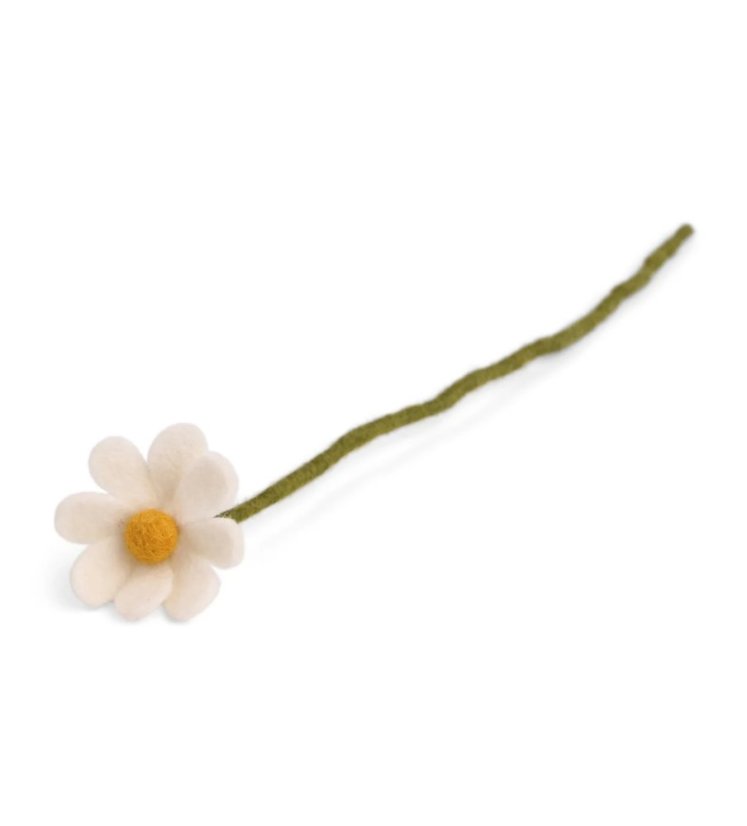 Plstěná květina DAISY, bílá