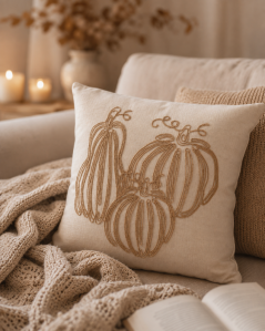 Vyšívaný povlak PUMPKINS BEIGE