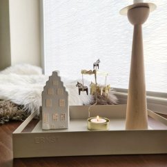 Porcelánový svícen domeček ,,Kavárna" - matný