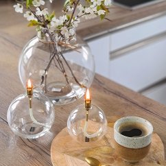 Olejová lampa PeriDesign BALL S,  mosazný okraj