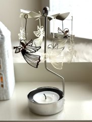 Švédský kolotoč na svíčku ANGEL SILVER