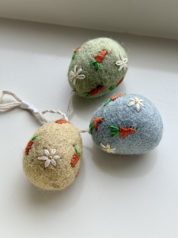 Plstěná vajíčka CARROTS, sada 3 ks