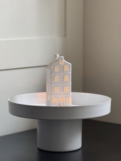 Porcelánový svícen domeček ,,Hodinářství" - matný