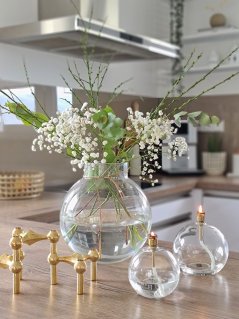 Olejová lampa PeriDesign BALL S, mosazný okraj