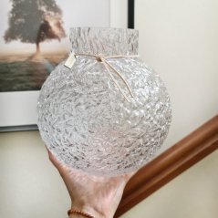 ERNST skleněná váza se strukturou 22 cm