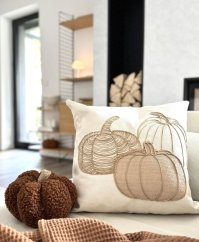 Vyšívaný povlak PUMPKINS BEIGE