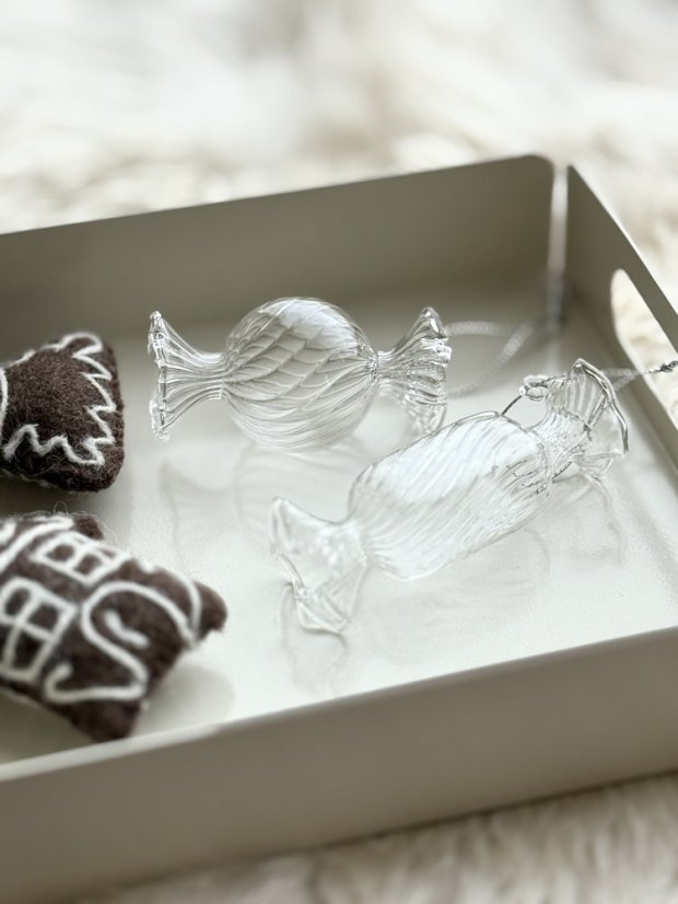 Skleněné ozdoby BONBON, 2 typy - Typ : Oválný