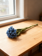 Plstěná květina CHRPA MODRÁ