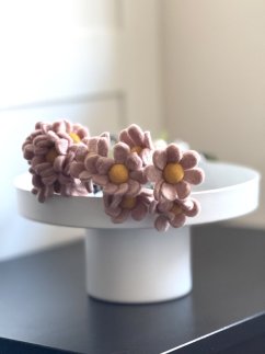 Plstěná květina DAISY, pudrově růžová