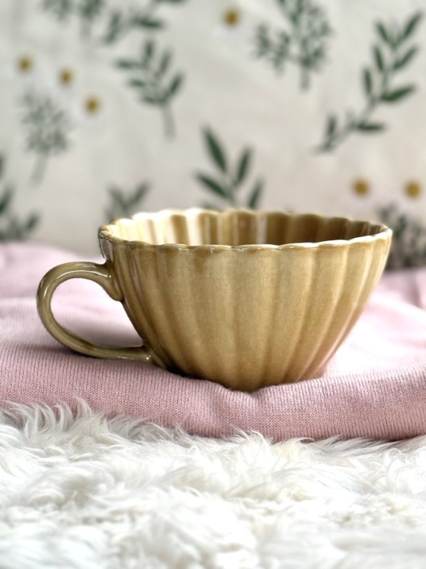 Keramický šálek CALM, žlutý