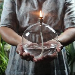 Olejová lampa PeriDesign BALL L, mosazný okraj