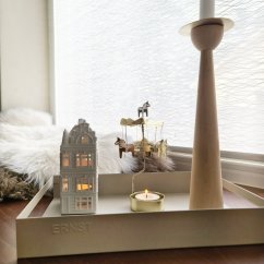 Porcelánový svícen domeček ,,Galerie" - matný