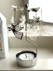 Švédský kolotoč na svíčku ANGEL SILVER